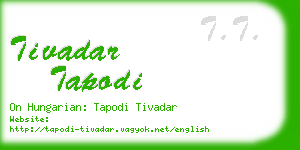 tivadar tapodi business card